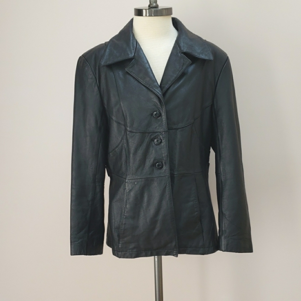 Maxima Wilsons Black Leather Jacket, Size Large